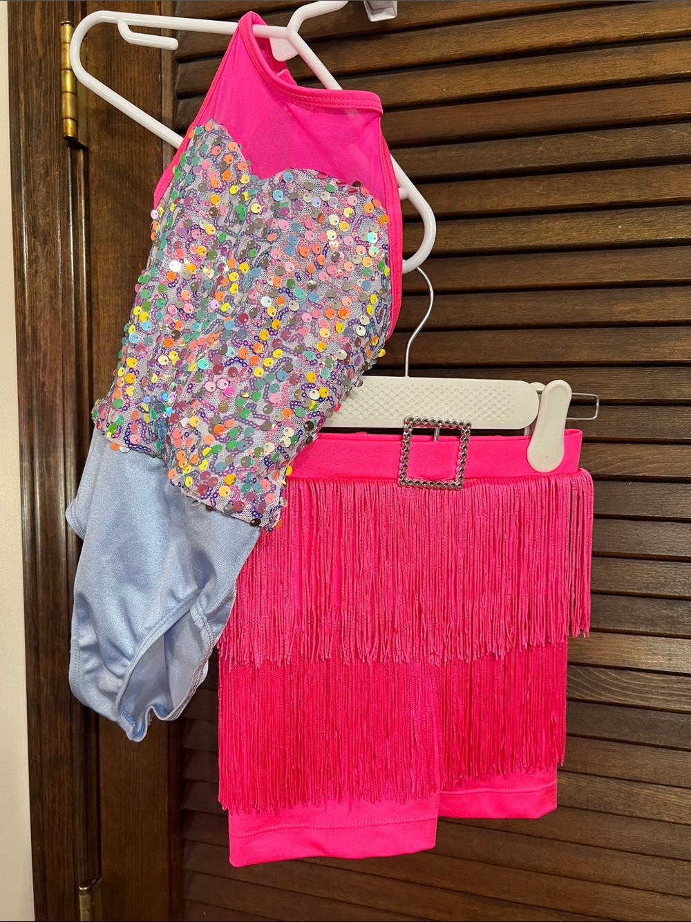 Revolution Hot Pink Sequin Fringe Dance Costume